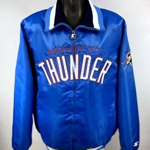 OKLAHOMA THUNDER Starter NBA Full Zip Jacket BLUE LARGE, XL, 2X
